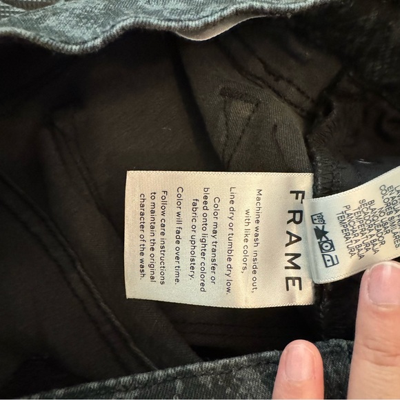 FRAME Le Skinny De Jeanne Python Black & Silver Skinny Jeans - Picture 8 of 8